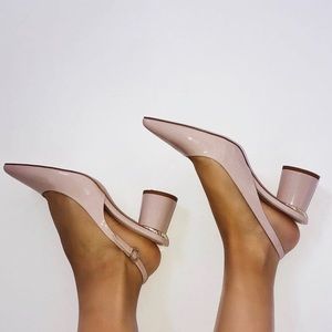Zara Blush Pink Patent Slingback Pumps